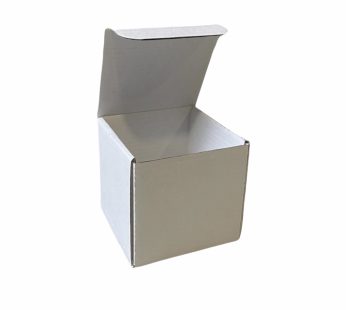 Atverčiama dėžutė iš gofrokartono (balta/balta)