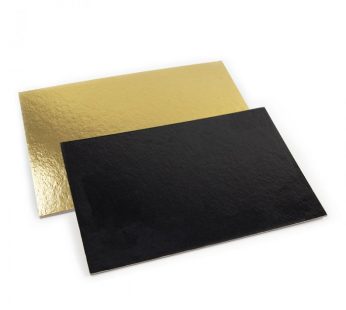Kartoniniai padėkliukai keturkampiai dvipusiai auksiniai/juodi