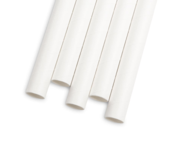 Popieriniai šiaudeliai, balti 10×200 mm (platūs)
