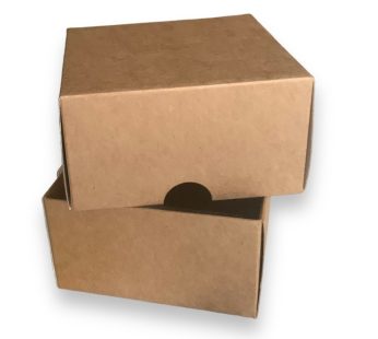 Dviejų dalių dėžutė 90x90x50 mm, ruda/balta