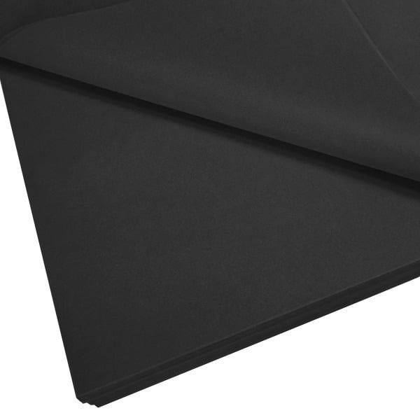 Juodas šilkinis pakavimo popierius, 35×51 cm