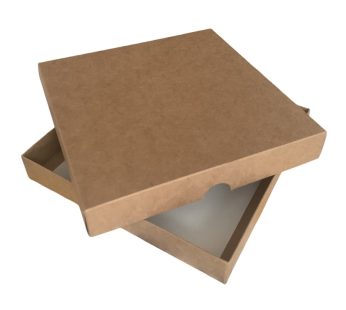 Dviejų dalių dėžutė 200x200x30 mm, ruda/balta