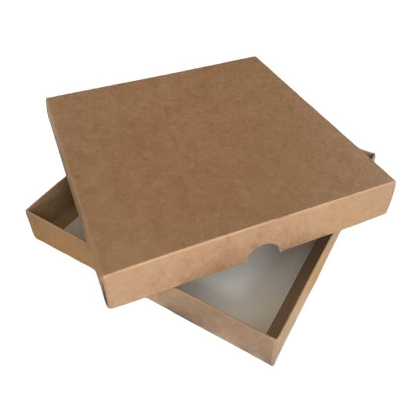 Dviejų dalių dėžutė 200x200x30 mm, ruda/balta
