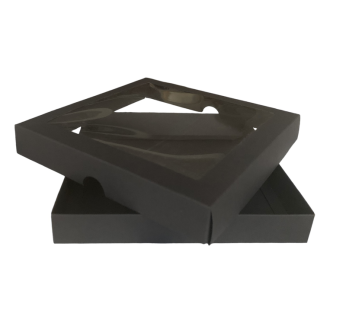 Dviejų dalių dėžutė su langeliu 200x200x30 mm, juoda/juoda