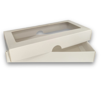 Dviejų dalių dėžutė su langeliu 200x90x30 mm, balta/balta